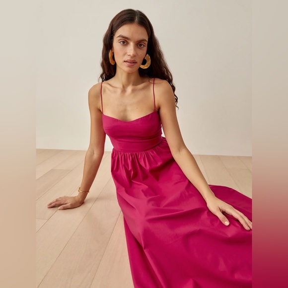 Reformation Vinny Dress Rhubarb - Picture 5 of 7